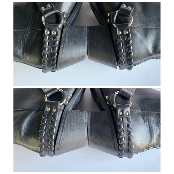 BRUSQUE Women's Black Leather Ankle Boots Pointed Toe Sz 35 7.5 Heeled Booties - Picture 13 of 14